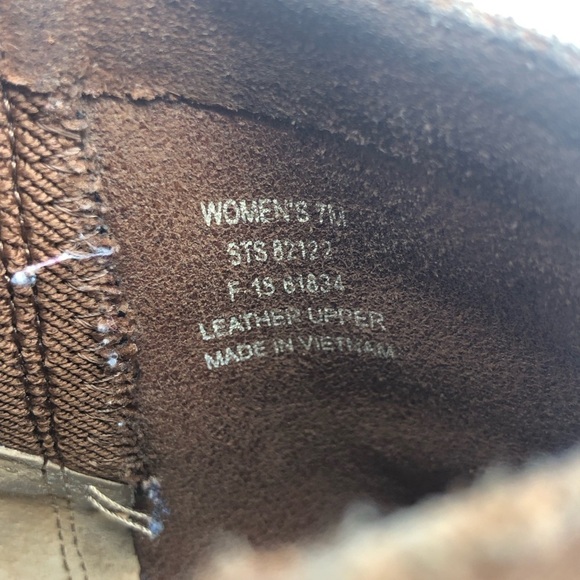 Sperry Boots Women's 7 Maya Lani Booties Suede Ankle Chelsea Chunky Heel Preppy - Picture 5 of 7